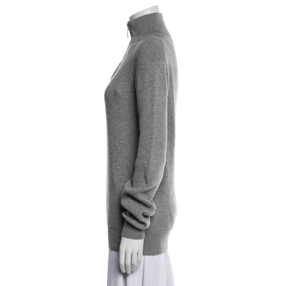 Moncrief Authentic Solid Gray Turtleneck Half Zip… - image 2